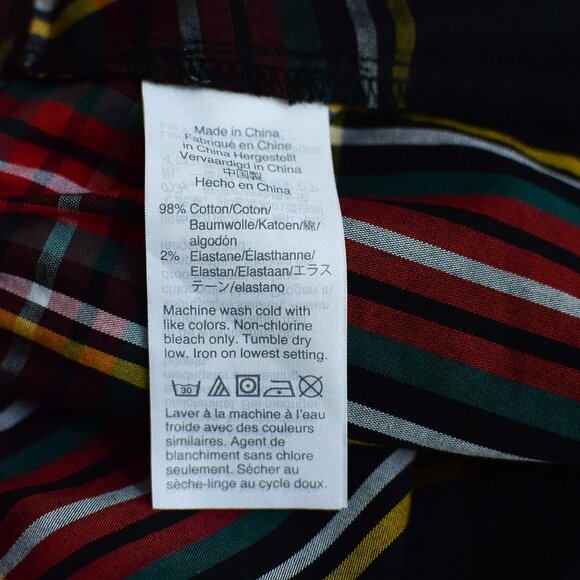 J. Crew Plaid Tartan Midi Skirt A-Line Ruffled Hem Black & Red Size 12 Preppy - Picture 8 of 8